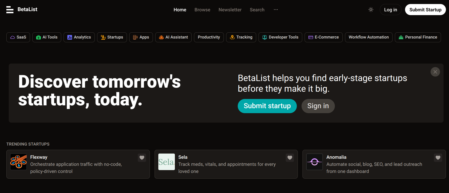 BetaList app discovery and pre-launch platform