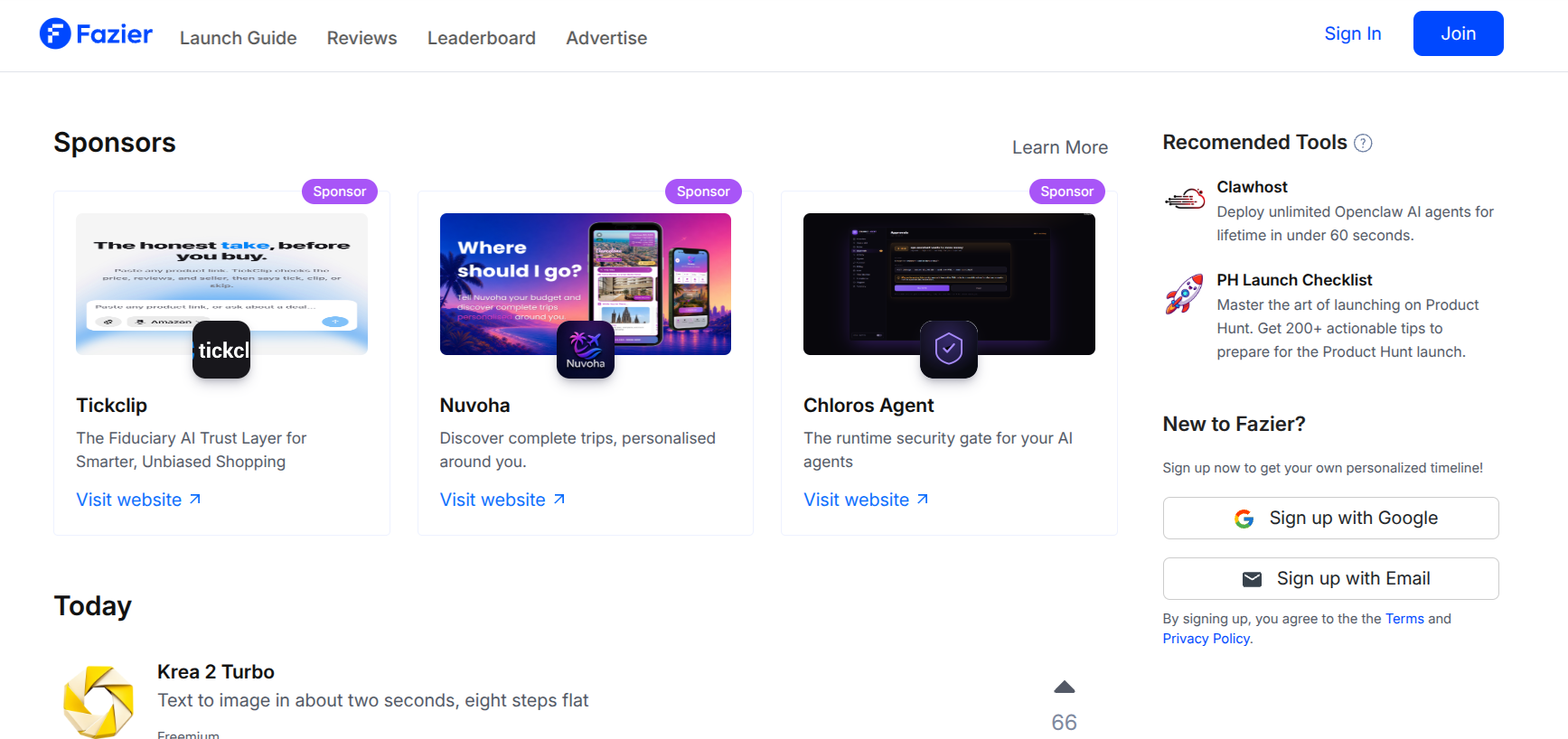 Fazier startup directory and product launch platform
