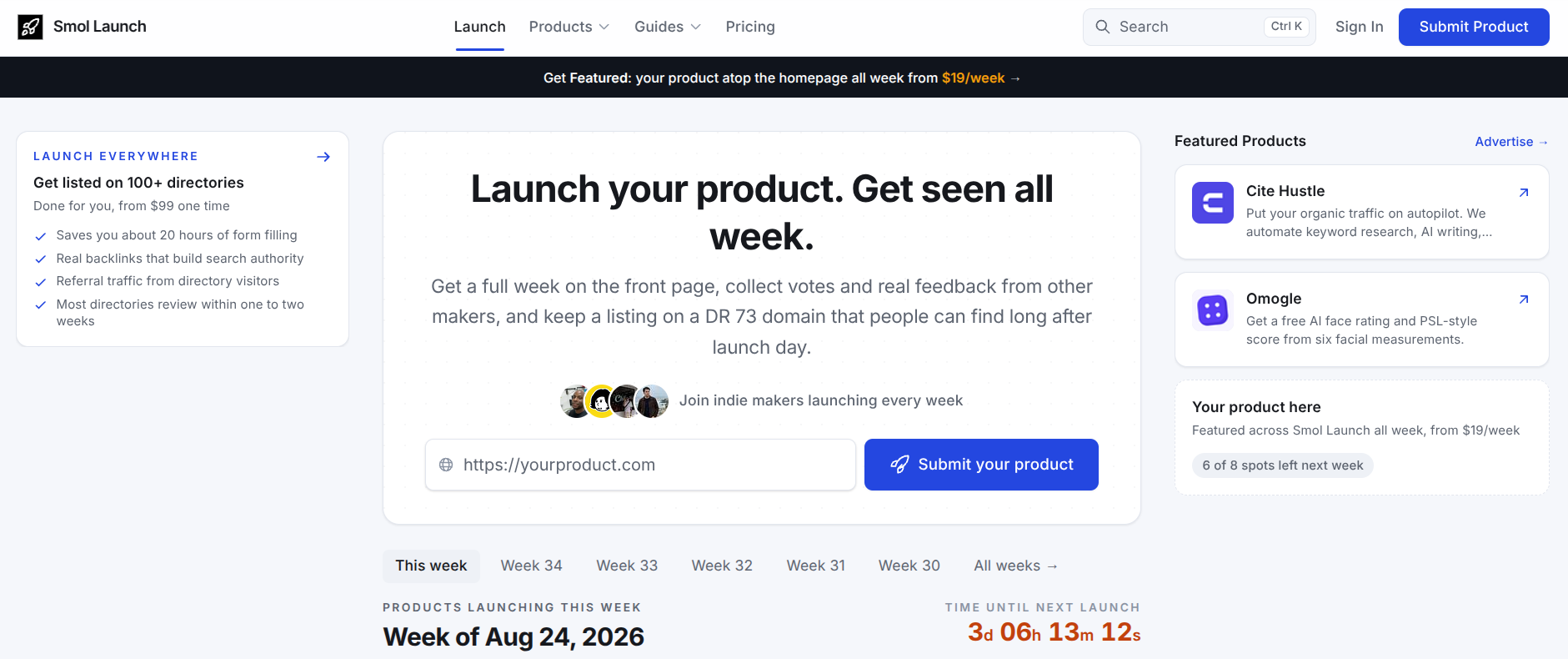 Smol Launch, Product Hunt alternative